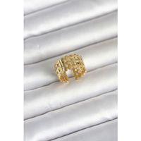 316L Çelik Gold Renk Hasır Model Kadın Yüzük