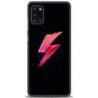 Samsung Galaxy A31 Kılıf HD Baskılı Kılıf - Pembe Şimşek + Tam Ekran Koruyucu
