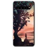 Galaxy S10 Plus Kılıf HD Desen Baskılı Arka Kapak - Yalnız Savaşcı + Kırılmaz Cam