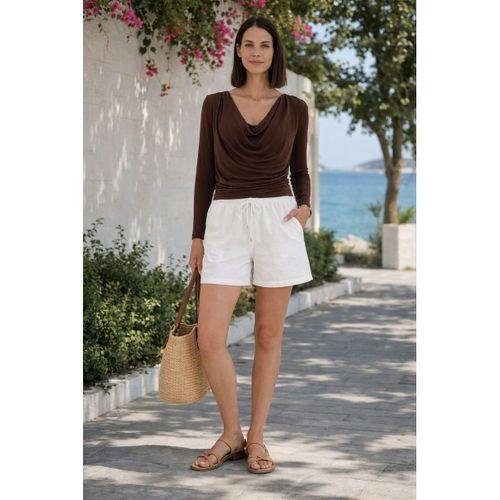 ALEXANDERGARDI Degaje Yaka Dökümlü Bluz