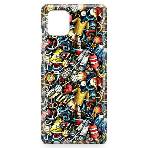 Samsung Galaxy Note 10 Lite Kılıf Dambıl Bilardo Doodle Arka Kapak Koruma Desenli Full Koruyucu