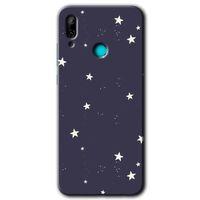 MRCİLETİSİM Huawei P smart 2019 Kılıf Baskılı Kapak - Gökyüzü Yıldız + 5D Tam Kaplayan Cam