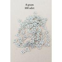 Oya Abiye Bileklik Kolye Pleksi Metalik Plastik Pul Gümüş Renk 8 gram 100 adet - BNC516