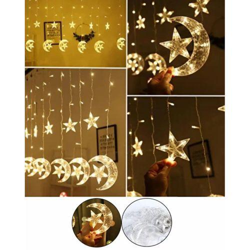 Hilal Yıldız Led Perde Işık Balkon Pencere Ve Oda Dekorasyonu