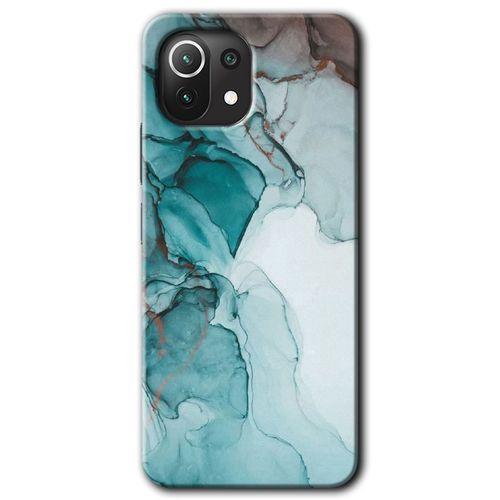 Xiaomi Mi 11 Lite Kılıf Baskılı Arka Kapak - Buzul Mermer +Tam Ekran Koruyucu