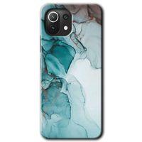 Xiaomi Mi 11 Lite Kılıf Baskılı Arka Kapak - Buzul Mermer +Tam Ekran Koruyucu