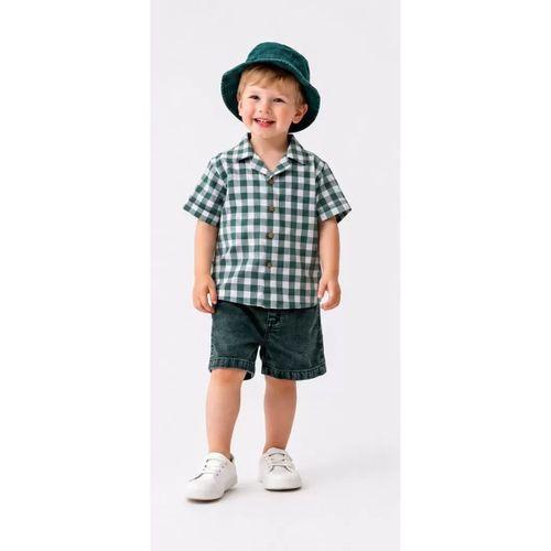 2/6 Yaş Denim Şapkalı Şortlu 3lü Çocuk Takımı