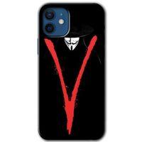 MRCİLETİSİM iPhone 12 Mini Kılıf HD Desen Baskılı Arka Kapak + Temperli Cam - V for