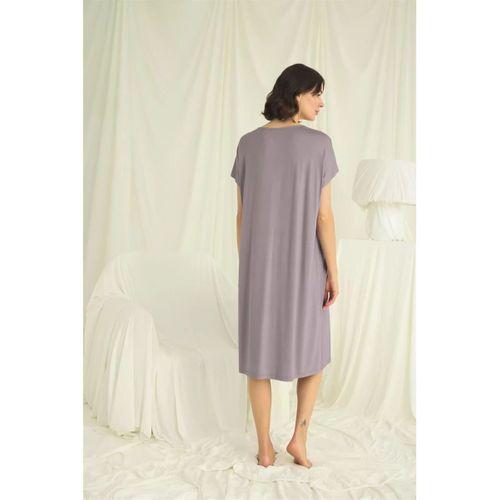 Yakası Dantelli Kısa Kollu Gecelik