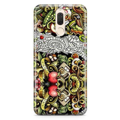 Huawei Mate 10 Lite Kılıf Diyet Doodle Arka Kapak Koruma Desenli Full Koruyucu