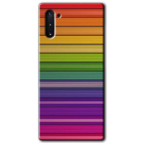 Galaxy Note 10 Kılıf HD Desen Baskılı Arka Kapak - Colorful Lines + Kırılmaz Cam