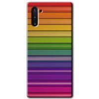 Galaxy Note 10 Kılıf HD Desen Baskılı Arka Kapak - Colorful Lines + Kırılmaz Cam