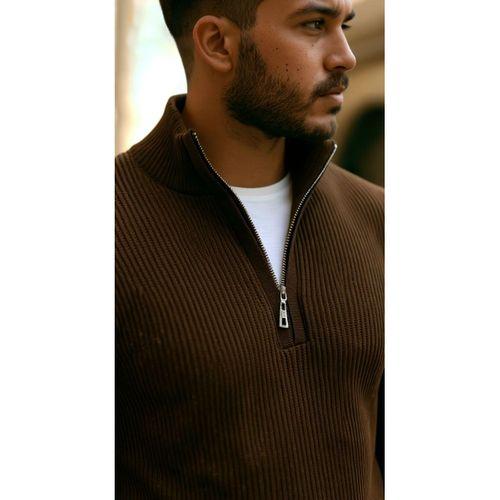 Erkek Balıkçı Zip Yaka Uzun Kollu Triko