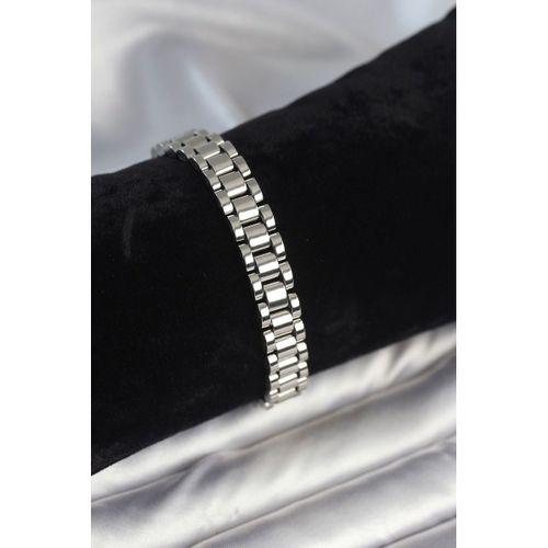 316L Çelik Gümüş Renk 9 mm Kalınlık Erkek Bileklik