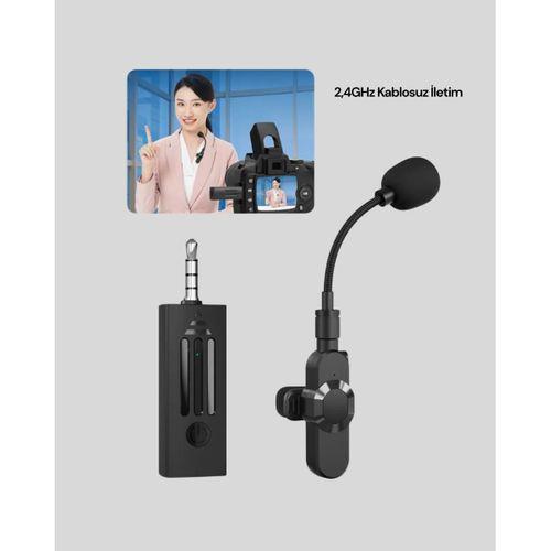 2.4 Ghz Kablosuz Yaka Mikrofonu – 60 Metre Menzil, Gürültü Azaltma, Type-c Şarjlı
