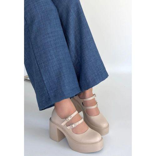 Jarlo Bej Cilt Dolgu Topuk Ayakkabı