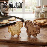 2Li Sevimli Midilli Hamur Şekillendirici Kurabiye Kalıbı Oyun Hamuru Kalıbı 8 cm