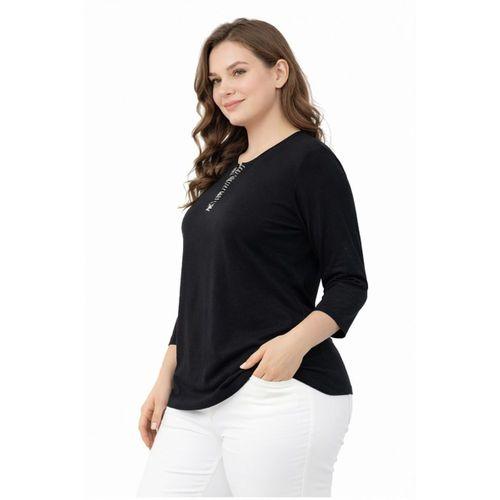 Kadın Taş Düğmeli Küçük V Yakalı Bluz BGL-ST05289