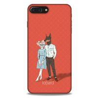 Apple Iphone 8 Plus Kılıf FunnyMaX (15) Antişok Kılıf Kırmızı Kedi Köpek