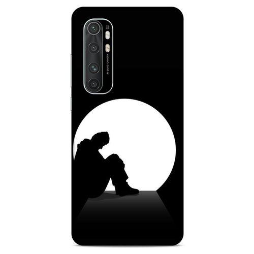 Xiaomi Mi Note 10 Lite Kılıf Depresyon (46) Core Armor Kılıf Gri Cam Göbeği