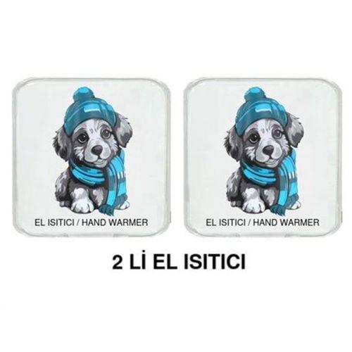 2 Adet Mavi Bereli Köpek Cep Sobası,El Isıtıcı,Sıcak Su Torbası Pvc 10X9,5Cm