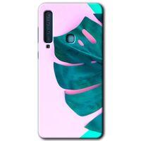 Galaxy A9 2018 Kılıf HD Desen Baskılı Arka Kapak - 3D Yaprak + Kırılmaz Cam