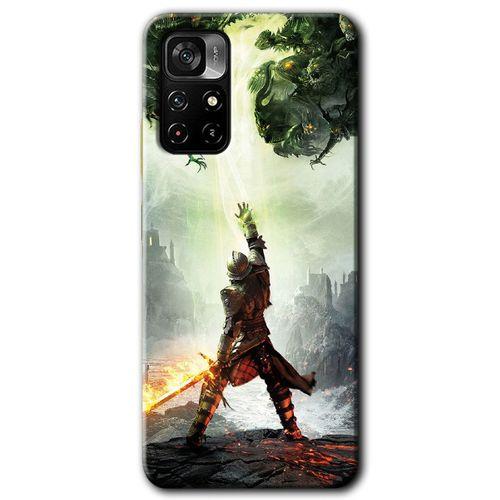Poco M4 Pro 5G Kılıf HD Desen Baskılı Arka Kapak + Temperli Cam - Dragon Hunter