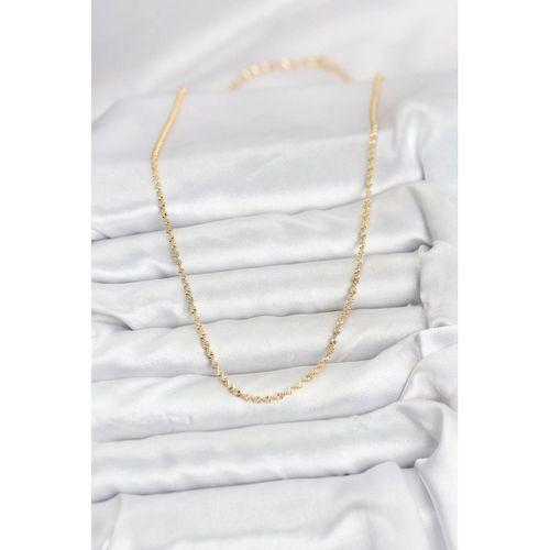 CM 14K Gold Renk Ezme Burgu Zincir Model 60 cm Kadın Kolye