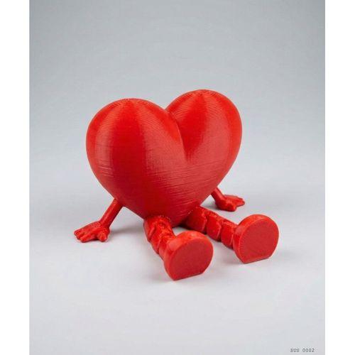 Sarkık Ayaklı Kırmızı Kalp Dekor Biblo