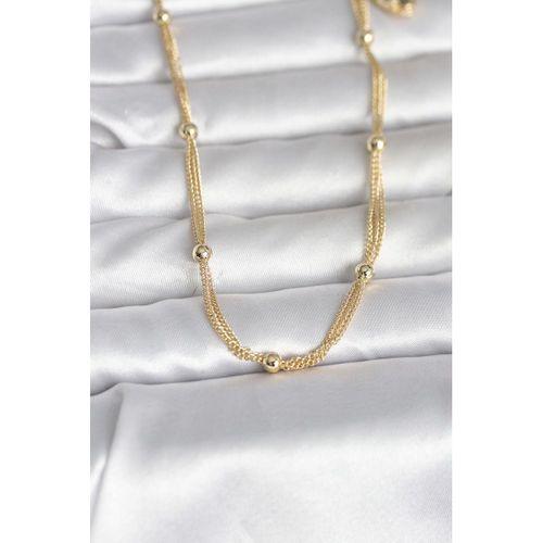 CM 14K Gold Renk Topçuk Model 60 cm Kadın Kolye