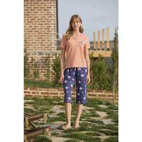 Deniz Yıldızı Desenli Ve Baskılı Önü Düğmeli "listen The Song Of The Sea" Kapri Takımı