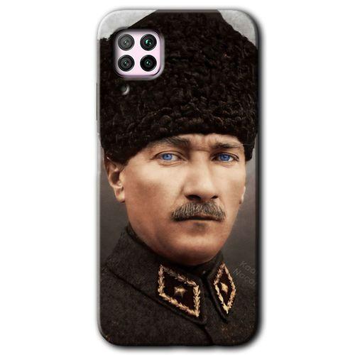 Huawei P40 Lite Kılıf Baskılı Kapak - Başkomutan Atatürk +Tam Kaplayan Mat Seramik