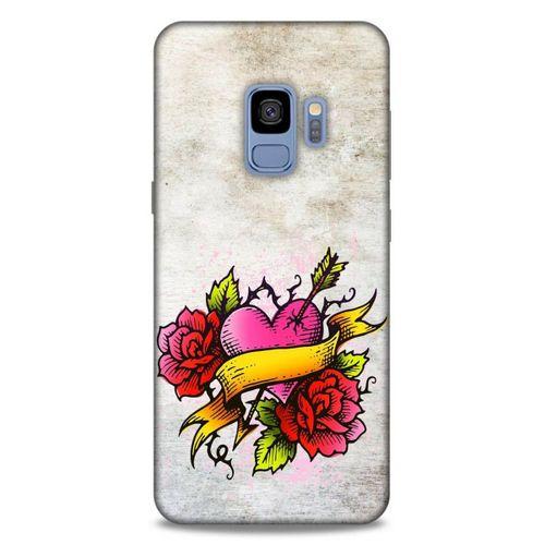 Lopard Samsung Galaxy S9 Uyumlu Kılıf Tattoo's (12) Koruyucu Silikon Gri Pembe