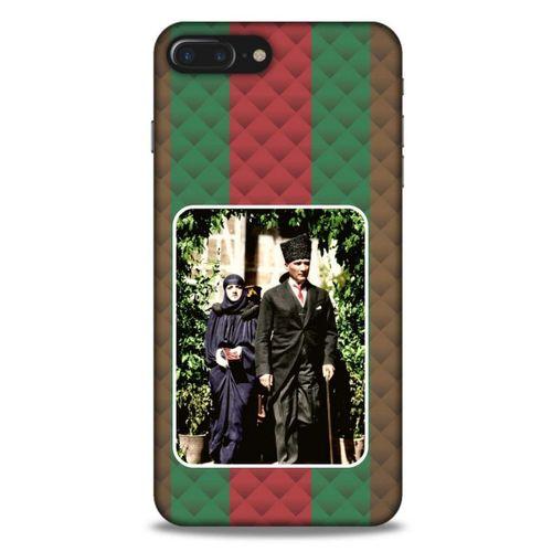 Apple Iphone 7 Plus Kılıf Atatürk (22) Tam Koruma Kılıfı Yeşil Kırmızı