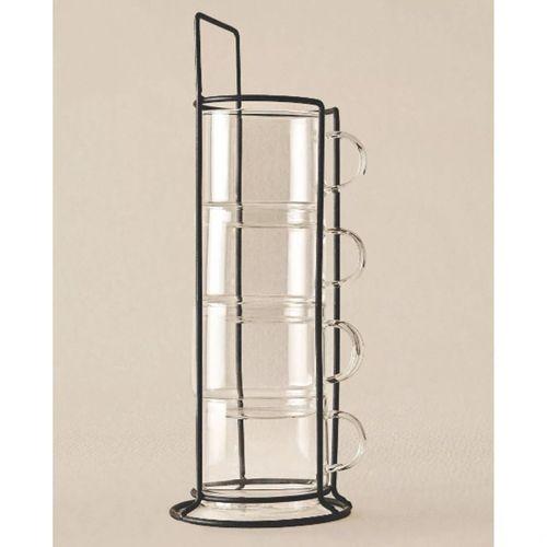 Standlı Borosilikat 4'lü Fincan Seti