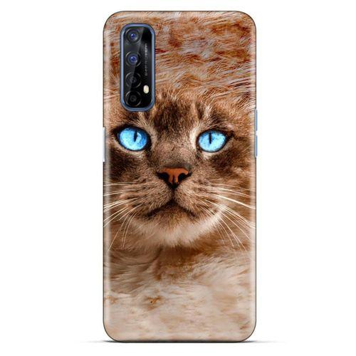 Lopard Oppo Realme 7 Uyumlu Kılıf Kediler (41) Tank Kılıf Haşin Mavi Göz