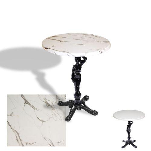 Dockers Çipa 1003 Döküm Ayak Yuvarlak Masa Çap 80cm - (Werzalit, Wermodin ve Allzalit Tabla) - Afyon Mermer