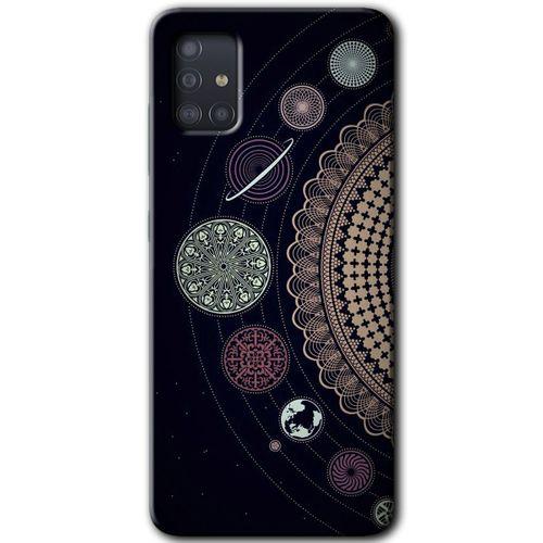 Samsung Galaxy A51 Kılıf Baskılı Kapak - Gezegen Döngüsü + 5D Tam Kaplayan Cam