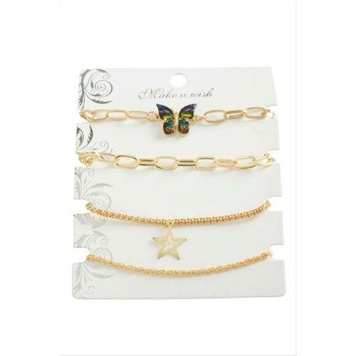 4 Adet Kelebek Trend Zincir Bileklik