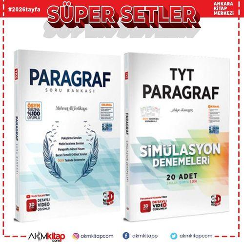 3D Yayınları TYT Paragraf Simülasyon Soru Bankası ve Deneme Seti 2 Kitap
