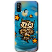 MRCİLETİSİM Tecno Spark 6 Go Kılıf HD Desen Baskılı Arka Kapak+Temperli Cam - Owl Bird Stars