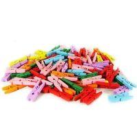 100lü Renkli Ahşap Mandal 2 5cm 12li Paket-1200 Adet