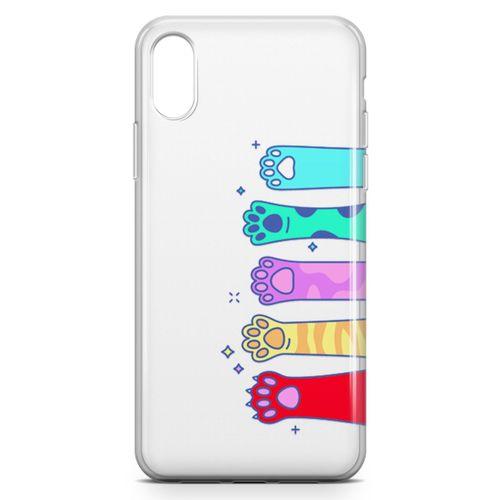 Apple iPhone X Kılıf Renkli Patiler Arka Kapak Koruma Desenli Full Koruyucu