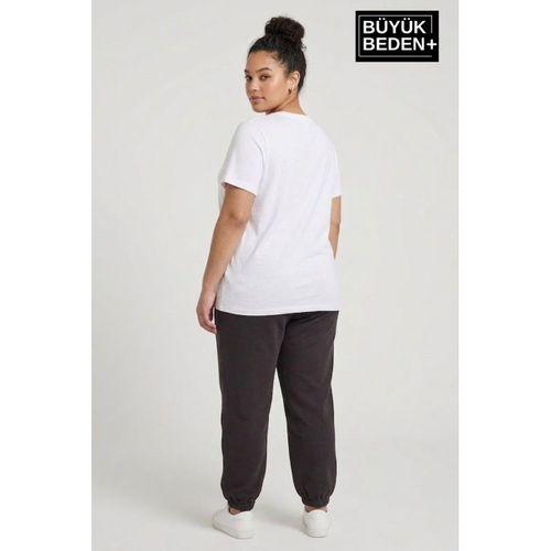 Kadın Büyük Beden Paça Lastikli İki İplik Rahat Kalıp ince Eşofman Altı SPR26BEAK951