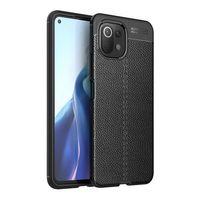 Xiaomi Mi 11 Lite Uyumlu Kılıf Esnek Silikon Koruyucu TPU Deri Dokulu hns