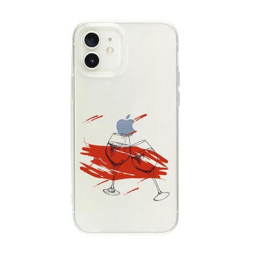 iPhone 12 Mini Spilled Wine Premium Şeffaf Silikon Kılıf