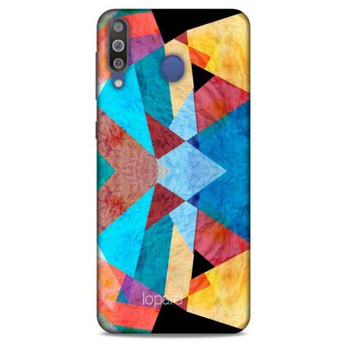 Samsung Galaxy M30 Kılıf Pastel Renkler (25) Antişok Kapak Mavi Sarı
