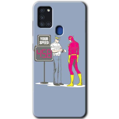 Galaxy A21s Kılıf HD Desen Baskılı Arka Kapak - Hız Limiti + Kırılmaz Cam