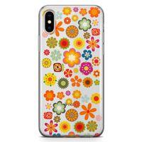 Apple iPhone XS Kılıf Papatya Bahçesi Arka Kapak Koruma Desenli Full Koruyucu