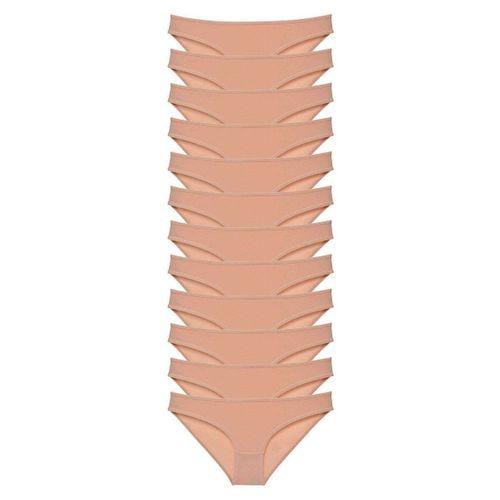 12 adet Süper Eko Set Likralı Kadın Slip Külot Ten